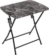 Folding menorah stand with a black marbled top and crossed legs