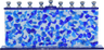 Ner Mitzvah hand crafted glass menorah with blue and white confetti chips
