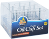 Ner Mitzvah Plastic Oil Cup Set #12 box with nine clear cups and tzinores