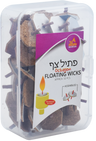 Ner Mitzvah standard octagon floating wicks in a clear plastic container