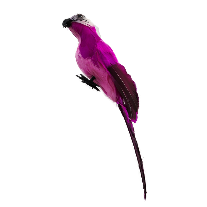 Magenta hanging decorative bird for a sukkah