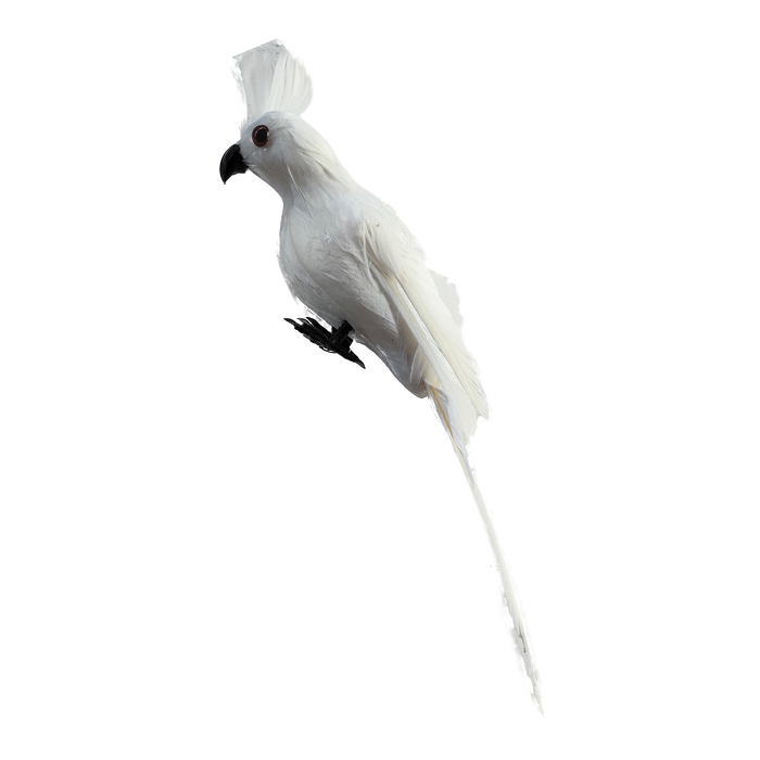White hanging decorative bird for a sukkah