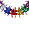 Multicolor decorative chain with pointed leaf-like trim in purple, silver, blue, red, gold and green