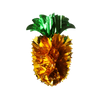 Gold foil pineapple with green leaves for sukkah decoration