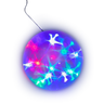 Colorful star-shaped LED lights arranged in a decorative ball