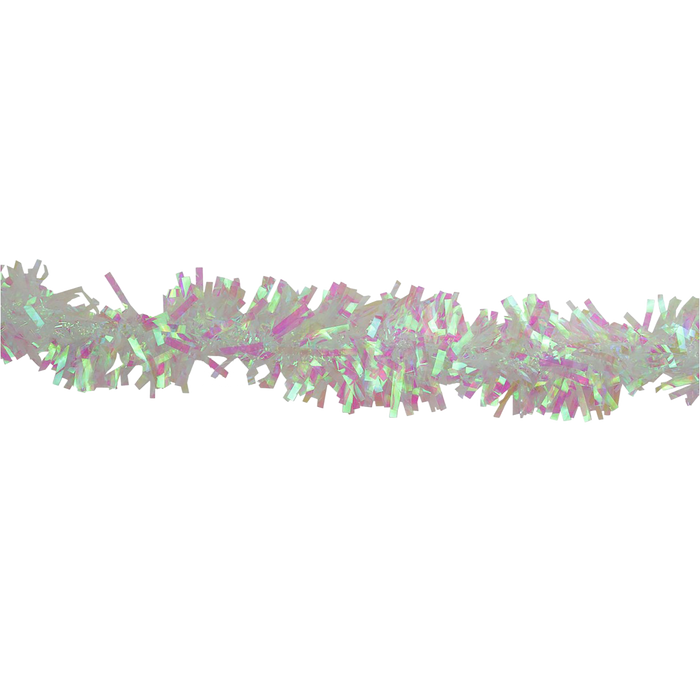 White iridescent hanging garland for sukkah decoration