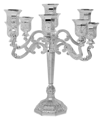 9-Inch Nua Silver-Plated 9-Light Filigree Candelabra