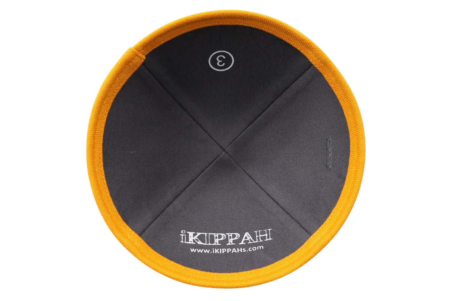 Close-up of Orange Linen Kippah lining and stitching