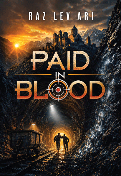 Paid in Blood by Raz Lev Ari hardcover Jewish spy thriller cover