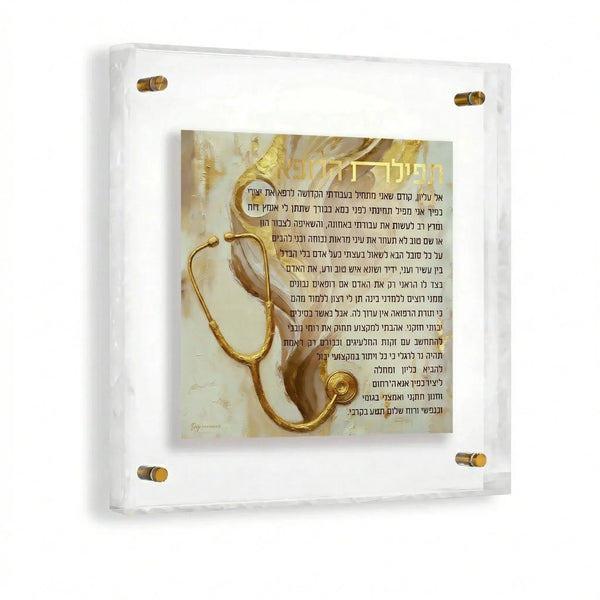 Painted Frame Birchas Harofeh — lucite Wall Art