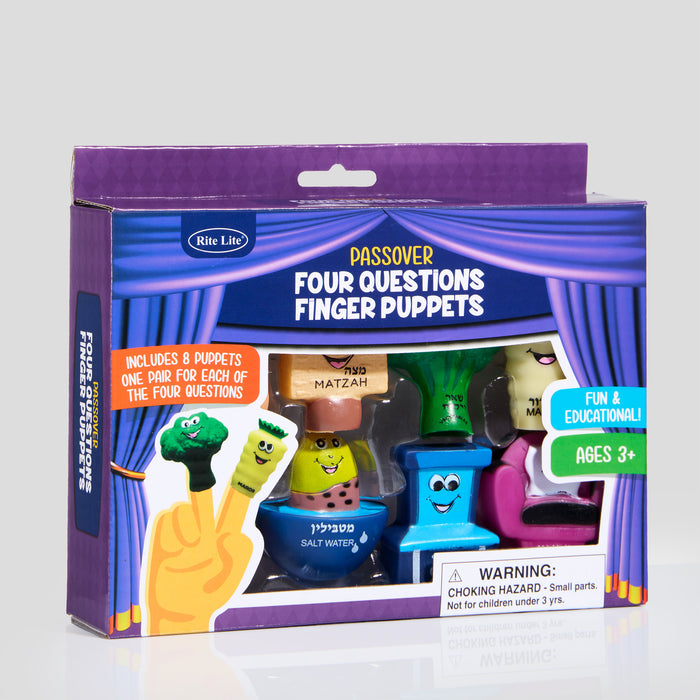 Rite Lite set of 8 Mah Nishtana vinyl finger puppets for Passover