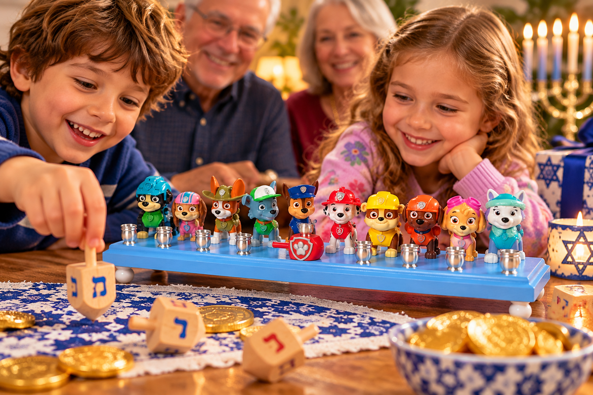 Paw Patrol menorah, view 3