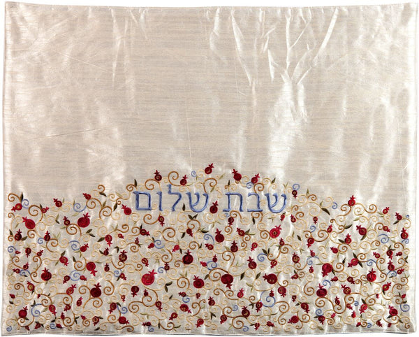 Emanuel Pomegranate Embroidered Plata Cover- Ivory (EM-PCD1)