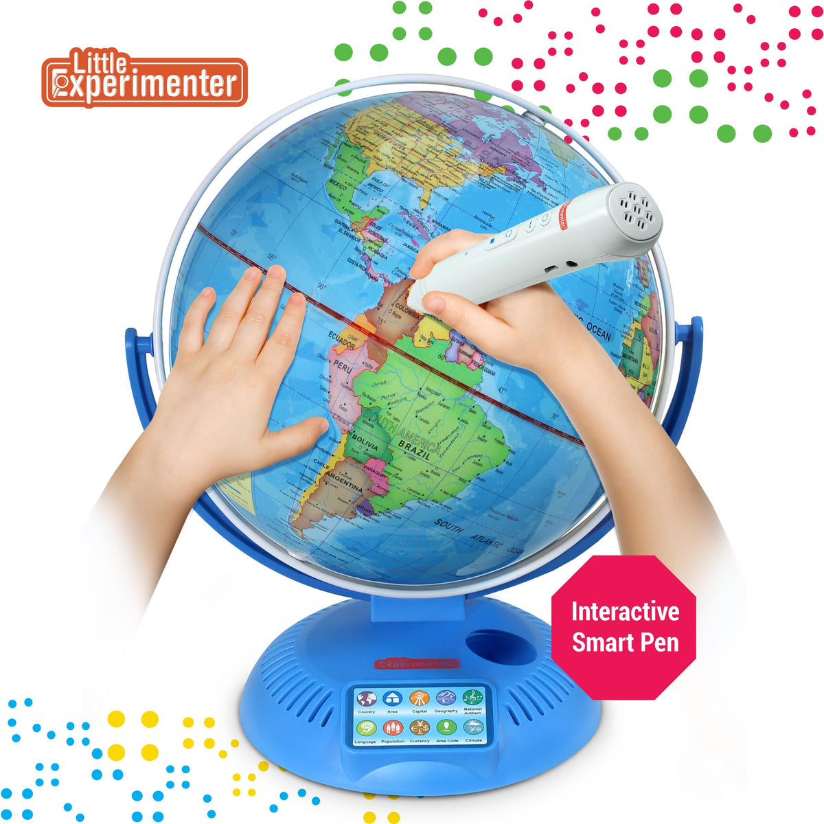 Little Experimenter Interactive Talking Globe with Smart Pen — product view, view 5 | Judaica Square Lakewood