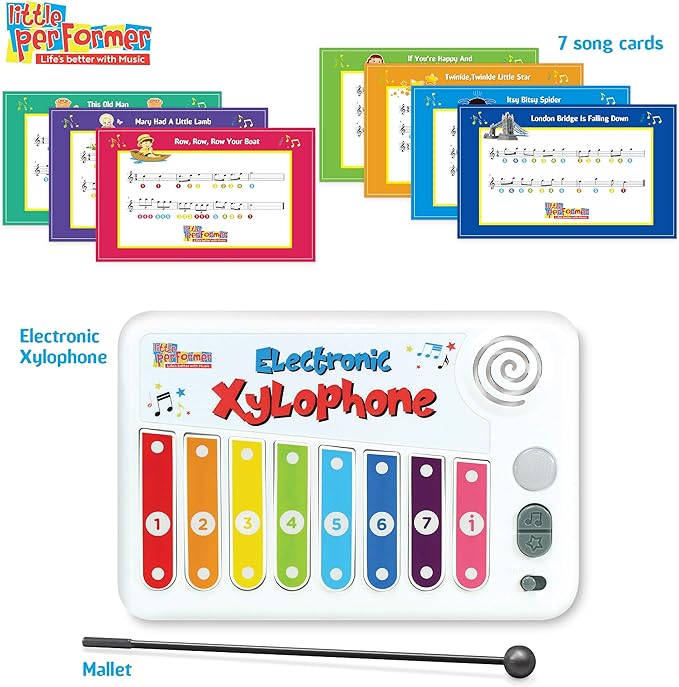 Little Performer Toy Xylophone Piano for Toddlers - 7 Play-Along Songs — toddler musical, view 2 | Judaica Square Lakewood