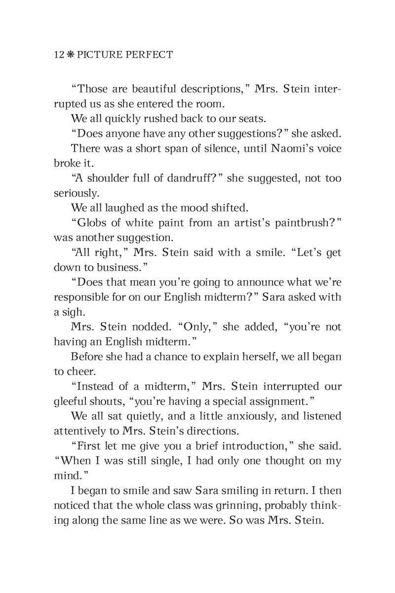 Text page — Naomi grows quiet and anxious while looking at old family photos