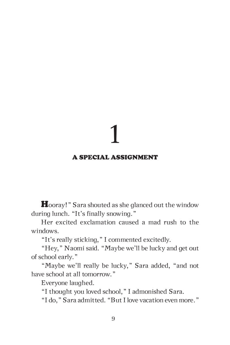 Chapter 1 opening page, "A Special Assignment" — Sara hears exciting news from Naomi