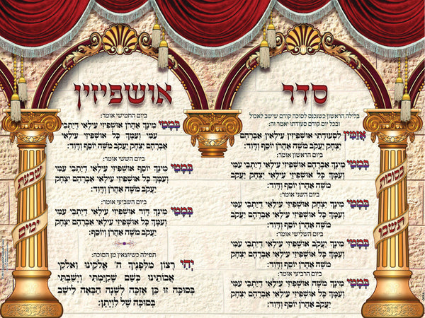 Extra Large 33" x 47" Vinyl Poster-- Ushpizin 2 Nusach Sfard  (PKL11S)