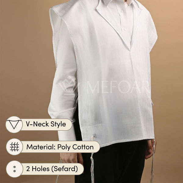 Poly-Cotton Tzitzis — V-Neck, 2-Hole — alternate view 2