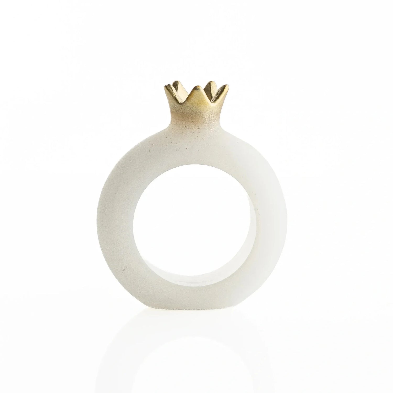Pomegranate napkin rings styled on a Rosh Hashanah table