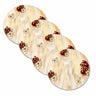 Set of four pomegranate-painted leatherette Rosh Hashanah charger plates
