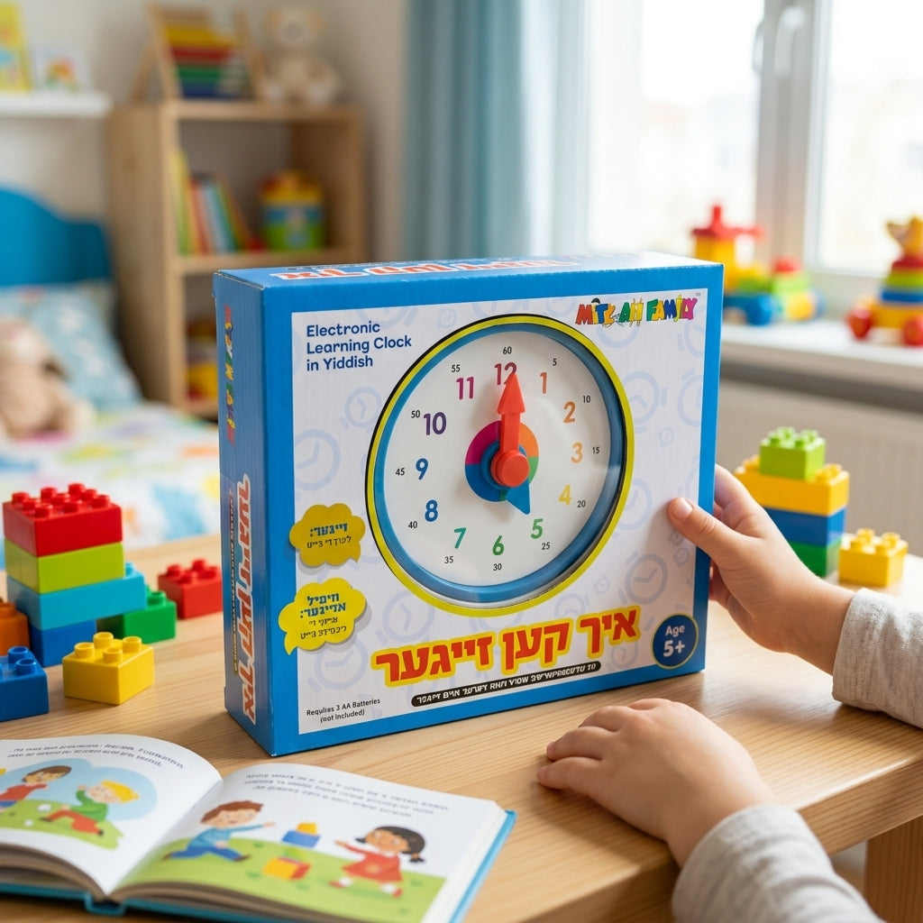Ich Ken Zeiger - Mitzvah Family Yiddish Learning Clock Toy — tell-the-time, view 3 | Judaica Square Lakewood
