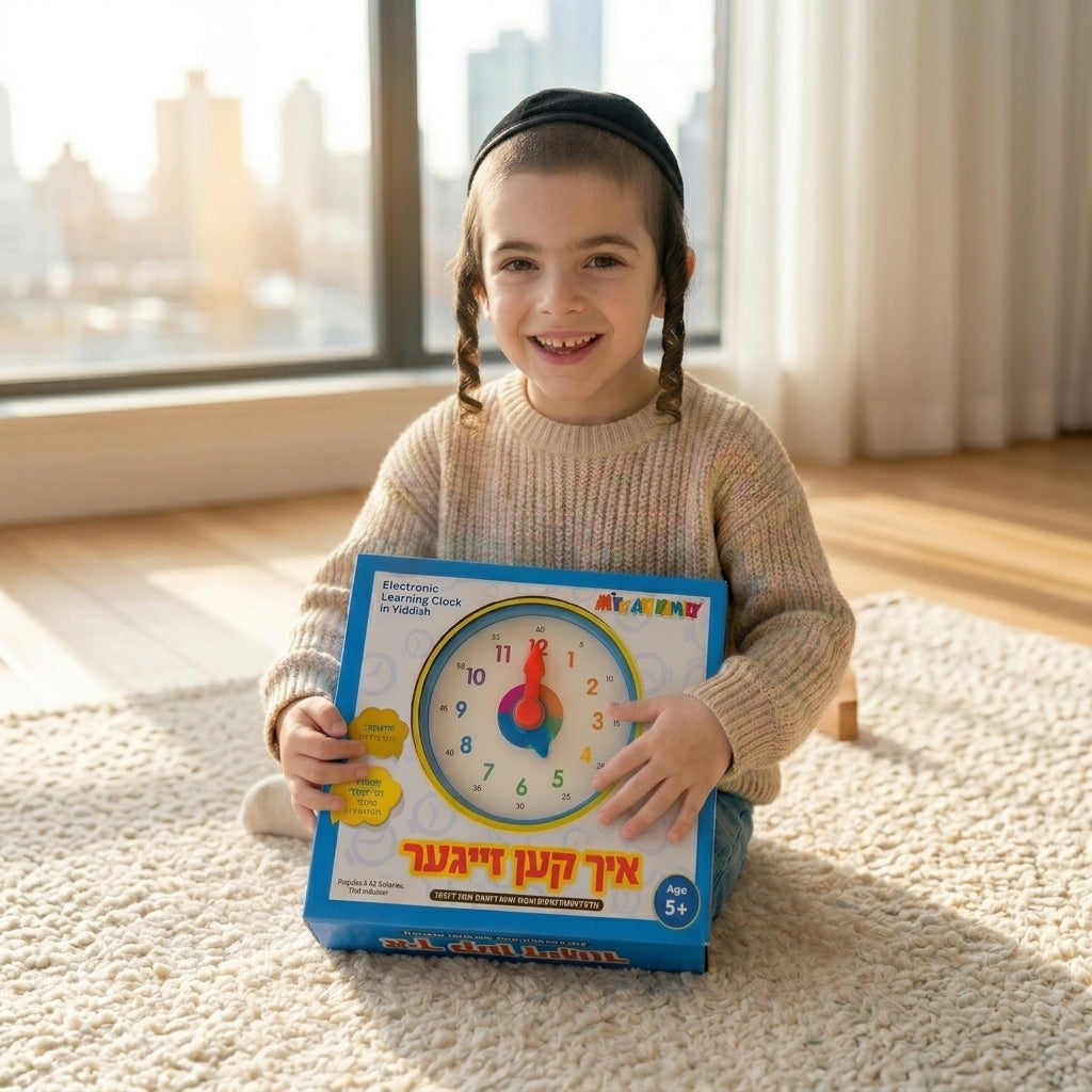 Ich Ken Zeiger - Mitzvah Family Yiddish Learning Clock Toy — tell-the-time, view 2 | Judaica Square Lakewood