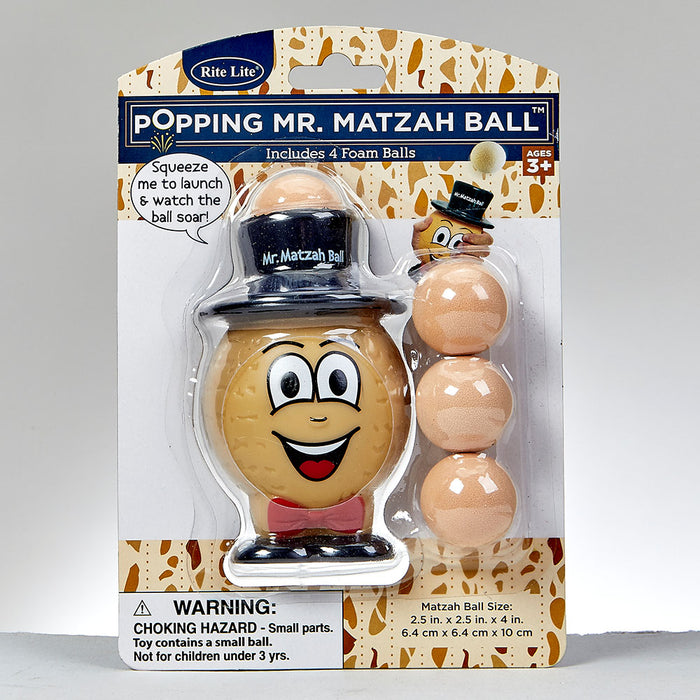 Rite Lite Popping Mr. Matzah Ball vinyl popper toy with 4 balls