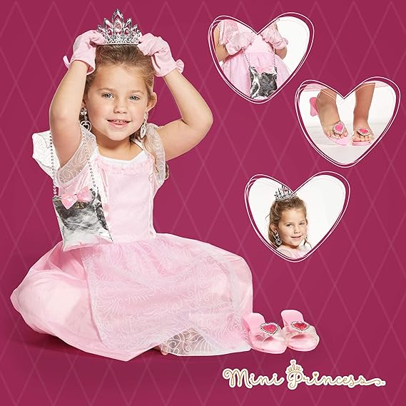Mini Princess Dress-Up Set for Girls - 9-Piece Pink Pretend Play Set — product view | Judaica Square Lakewood