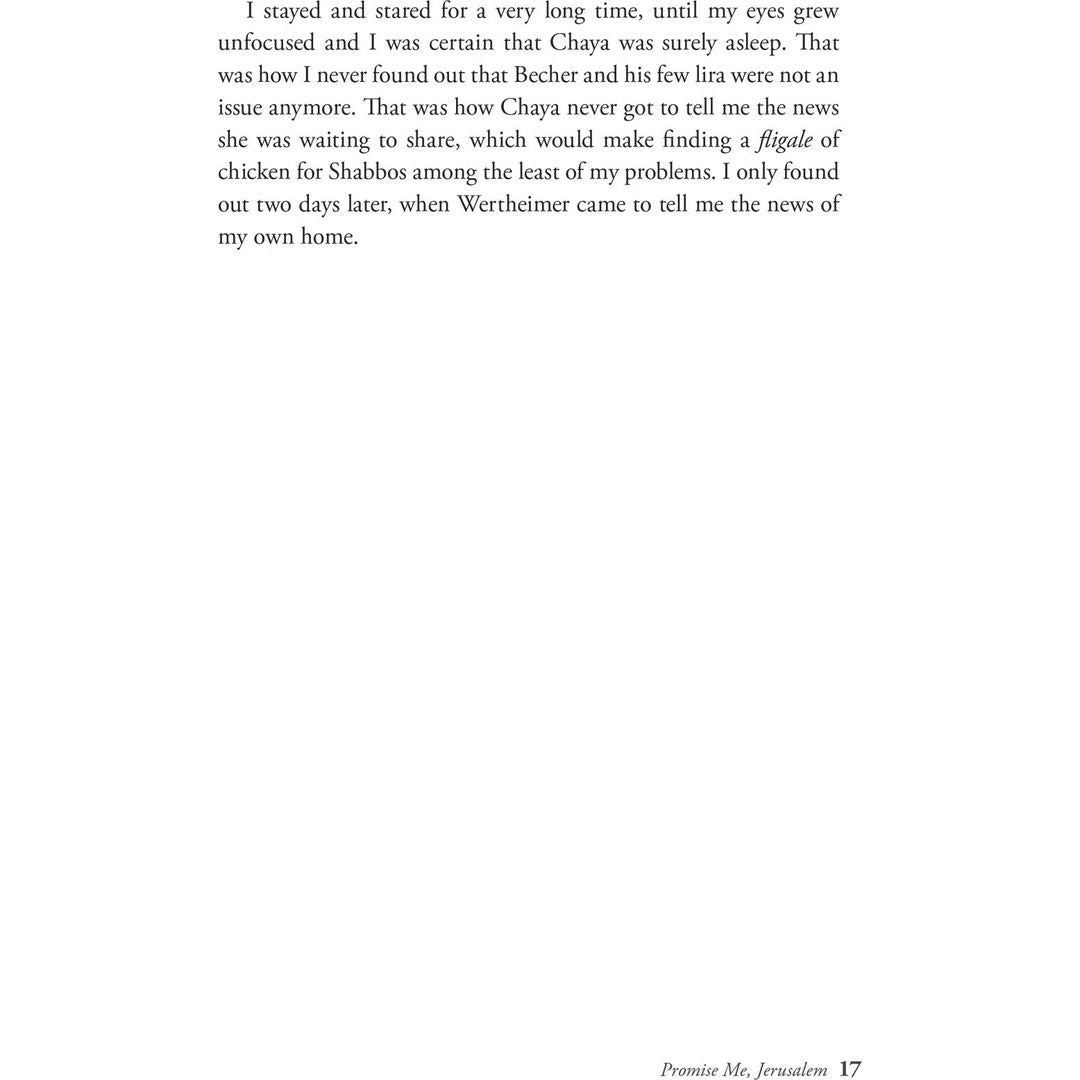 Promise Me, Jerusalem: NOT AVAILABLE — Menucha Publishers | Judaica Square Lakewood