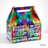 Rite Lite Large Purim Gift Box, Colorful Chipboard, 9 x 10 Inch