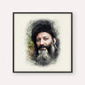 Rabbi Abraham Isaac Kook, color portrait with black frame; square format example