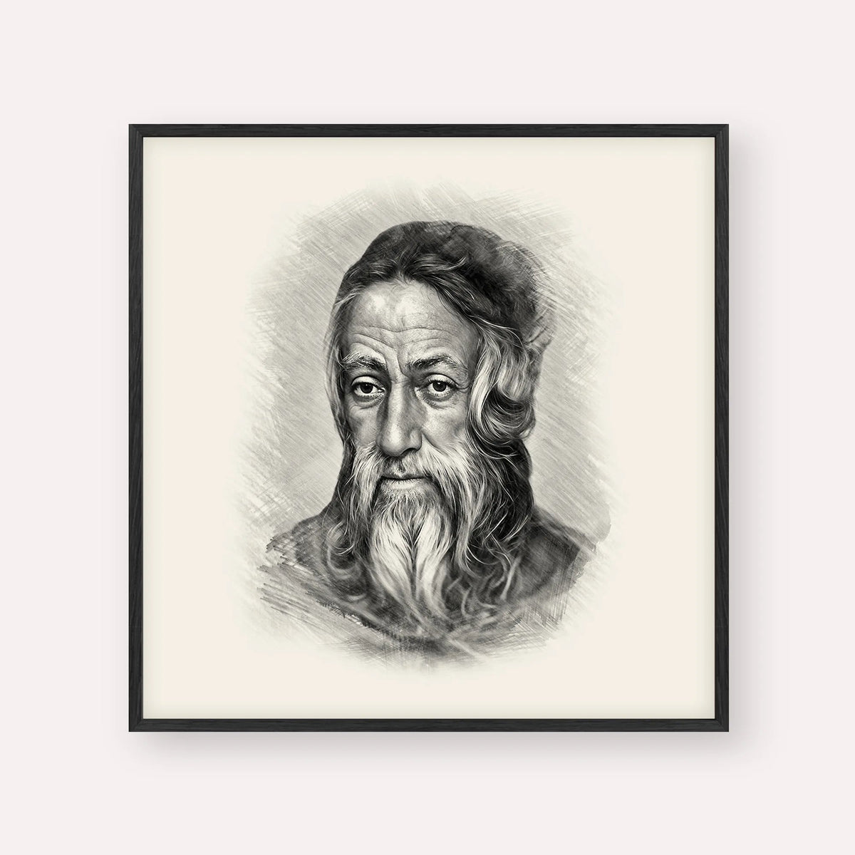 Rabbi Amram Ben Diwan, black & white portrait with black frame; square format example