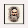 Rabbi Elchonon Wasserman, color portrait with black frame; square format example