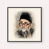 Rabbi Ezra Attiya, color portrait with black frame; square format example
