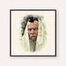 Rabbi Gershon Edelstein, color portrait with black frame; square format example