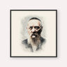 Rabbi Levi Yitzchak Schneerson, color portrait with black frame; square format example
