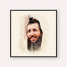Rabbi Moshe Avital, color portrait with black frame; square format example