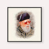 Rabbi Ovadia Yosef, color portrait with black frame; square format example