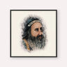 Rabbi Shimon Bar Yochai, color portrait with black frame; square format example