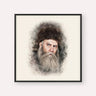 Rabbi Yosef Yitzchak Schneersohn, color portrait with black frame; square format example