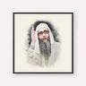 Rabbi Yoshiyahu Yosef Pinto, color portrait with black frame; square format example