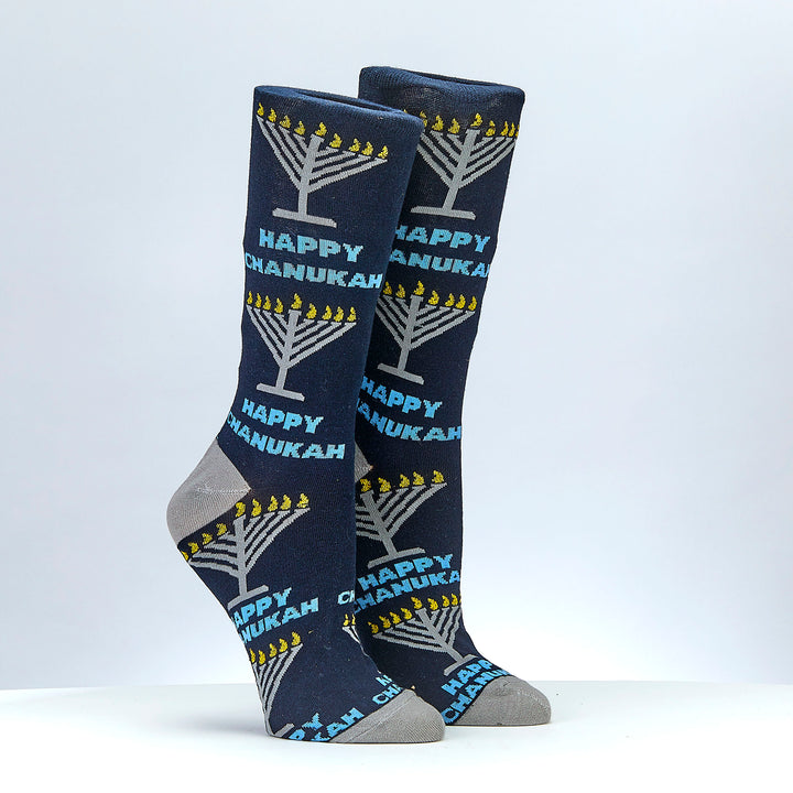 Rite Lite Rambam Menorahs Adult Crew Socks, Cotton Blend