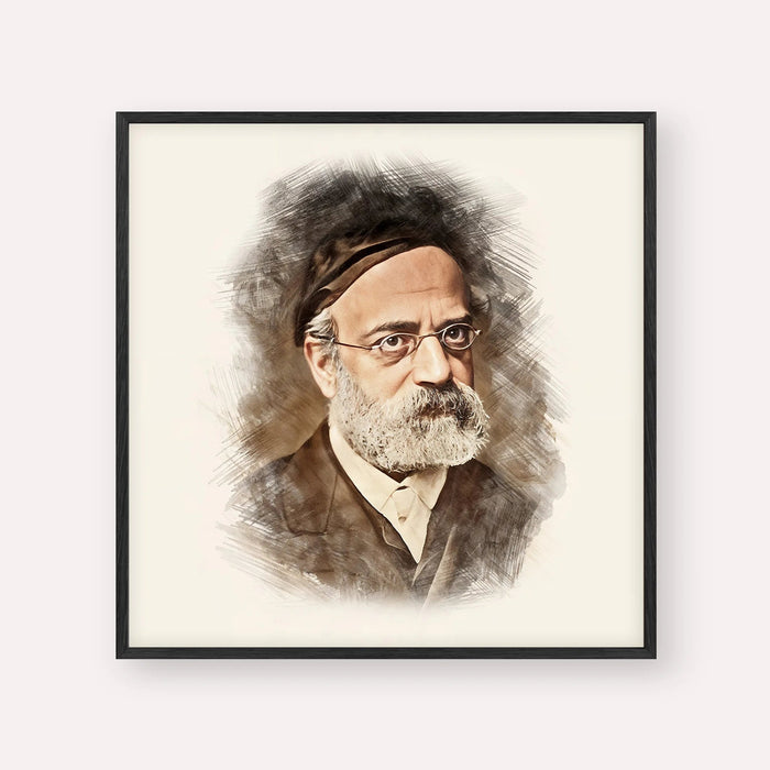Rav Samson Raphael Hirsch, color portrait with black frame; square format example