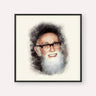 Rav Shlomo Zalman Auerbach, color portrait with black frame; square format example