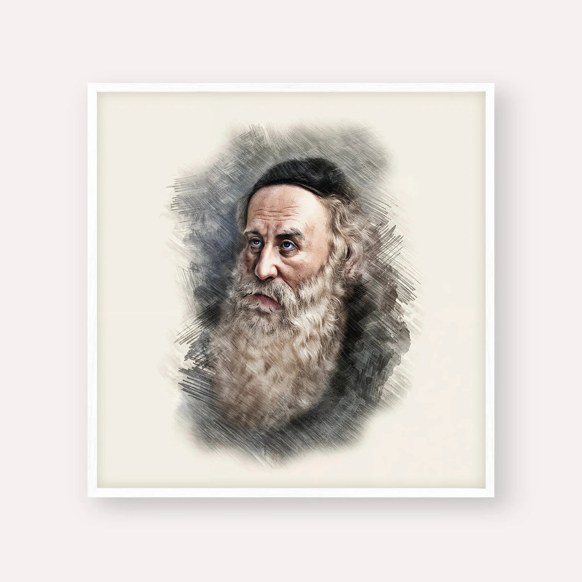 Rav Shneur Zalman (Baal HaTanya), color portrait with white frame; square format example