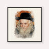 Rav Yekusiel Yehudah Halberstam - The Klausenburger Rebbe, color portrait with black frame; square format example
