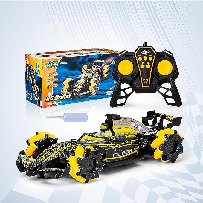KidiRace Rechargeable RC Car - 360° Twisting 4WD Vapor Drifter — drifting, view 3 | Judaica Square Lakewood