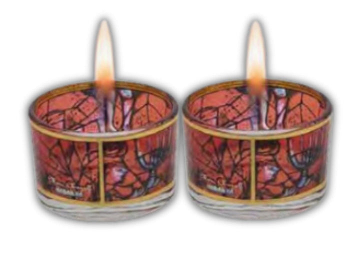 Hadarya Glass T-Light Holder-Red Design