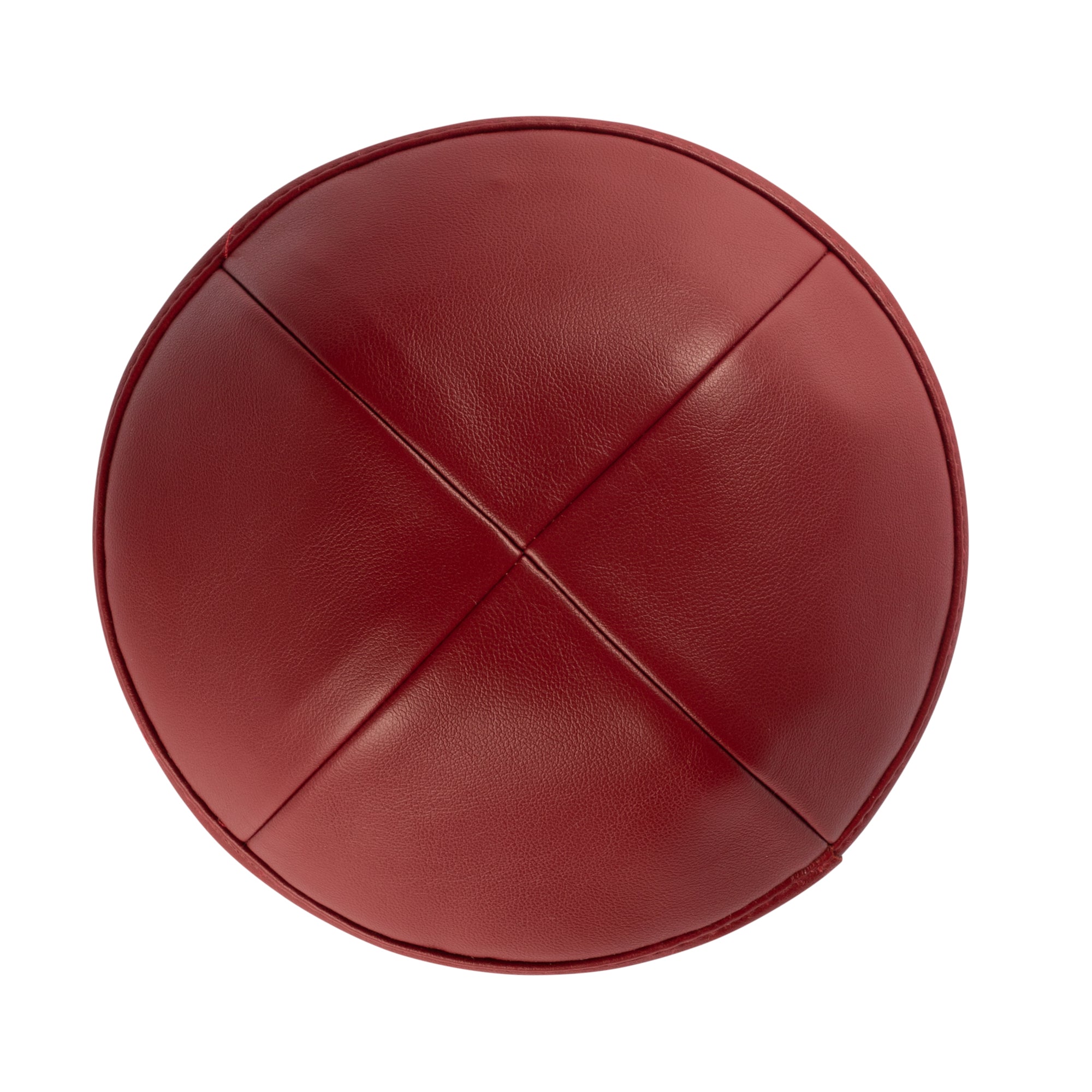 Leather Kippah - side view showing six-panel design